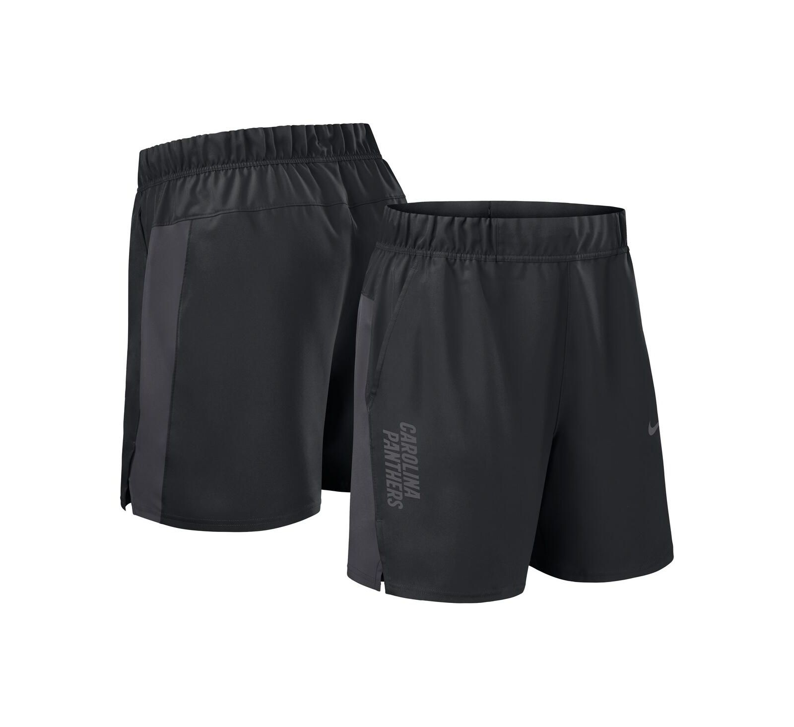 Nike Men's Black Carolina Panthers Woven Victory Performance Shorts