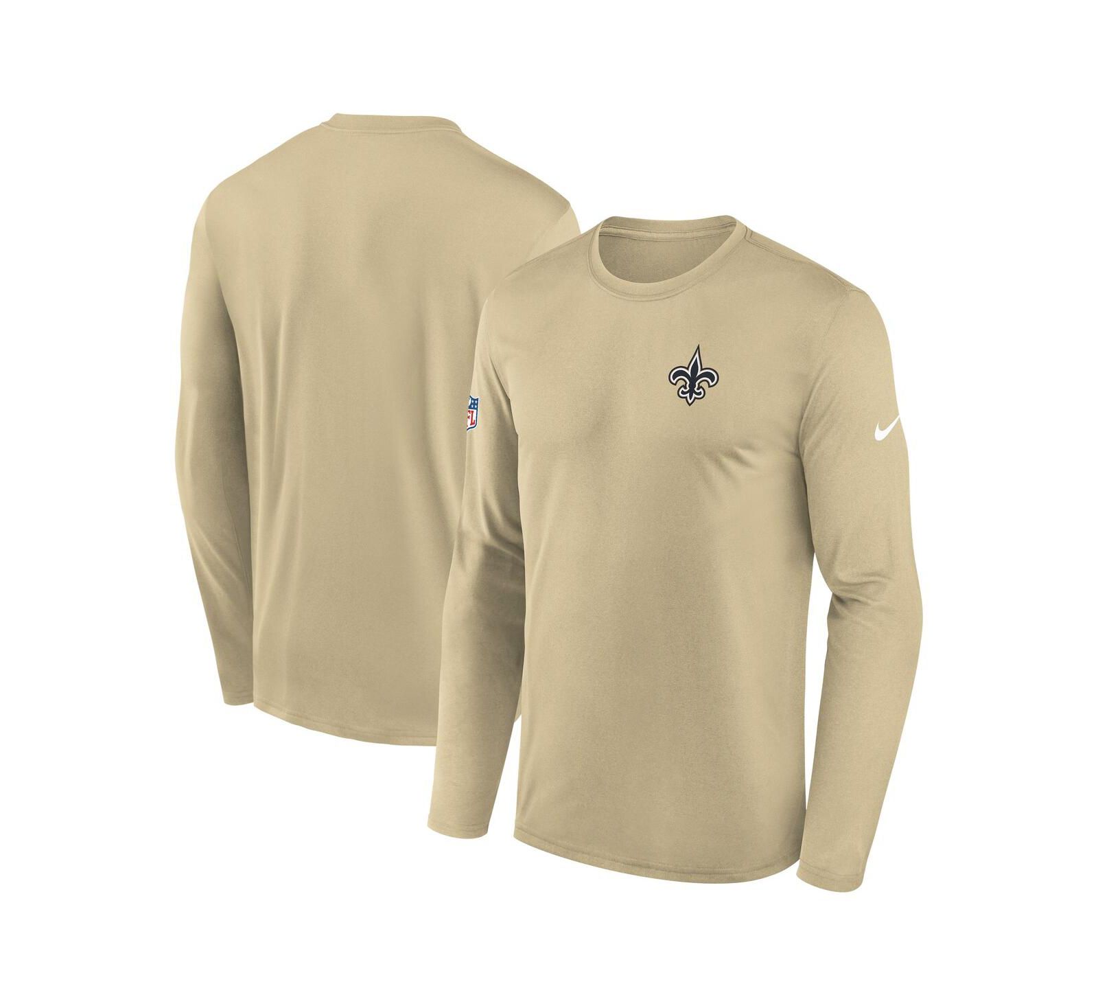Мужская футболка Nike Gold New Orleans Saints Legend с длинным рукавом