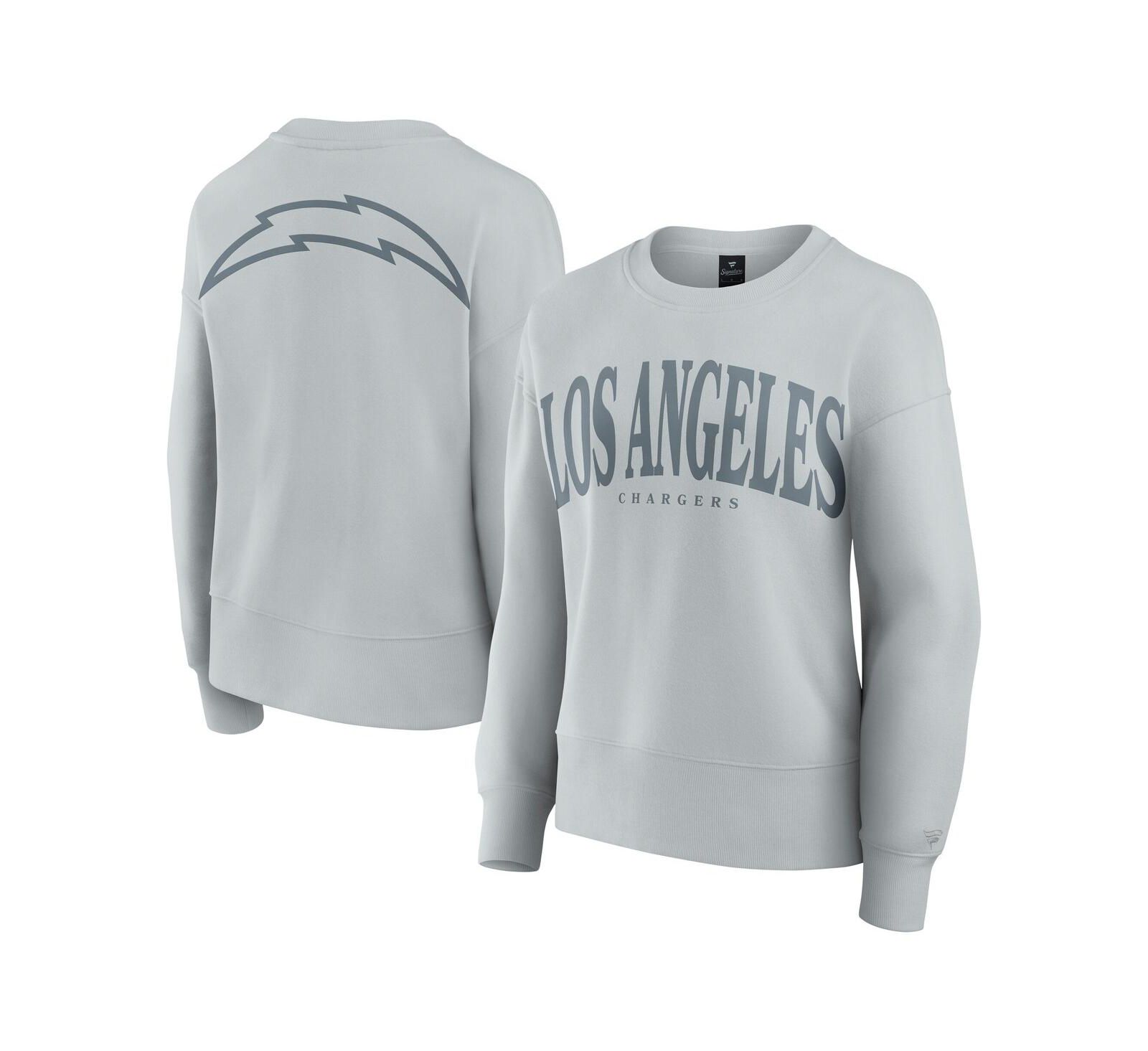 Fanatics Women's Gray Los Angeles Chargers Elements Pullover Sweatshirt