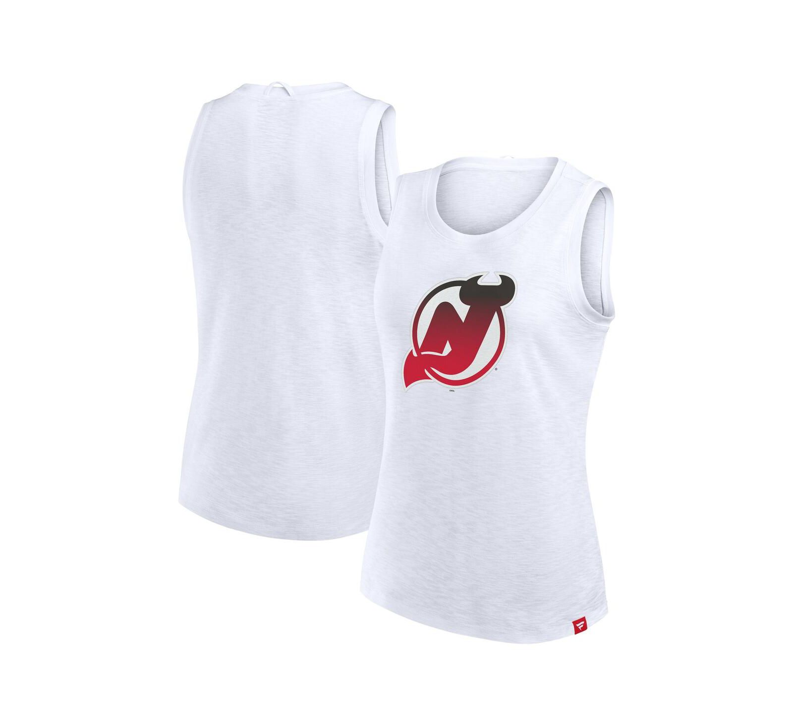 Женский топ Fanatics White New Jersey Devils Slub