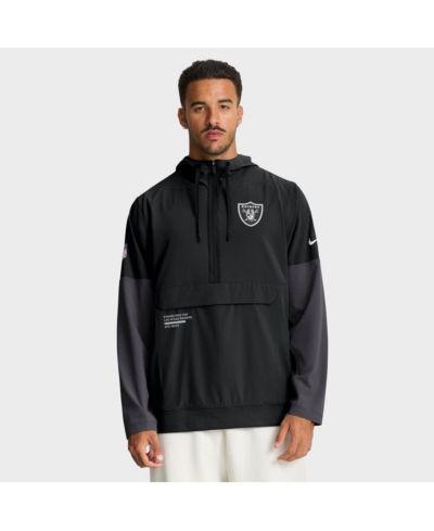Nike Мужская куртка-анорак Las Vegas Raiders Sideline, черная, на молнии