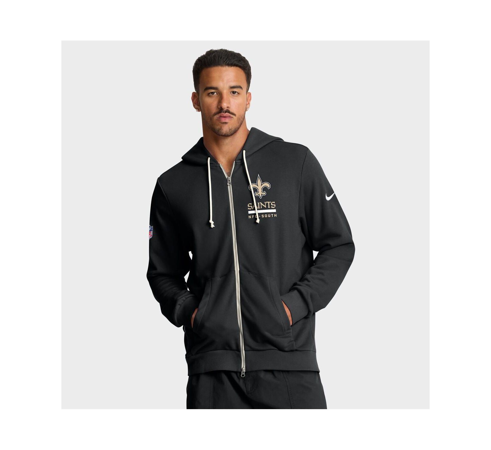 Nike Men's Black New Orleans Saints Sideline Standard Issue Utility Player Dri-FIT Full-Zip Hoodie