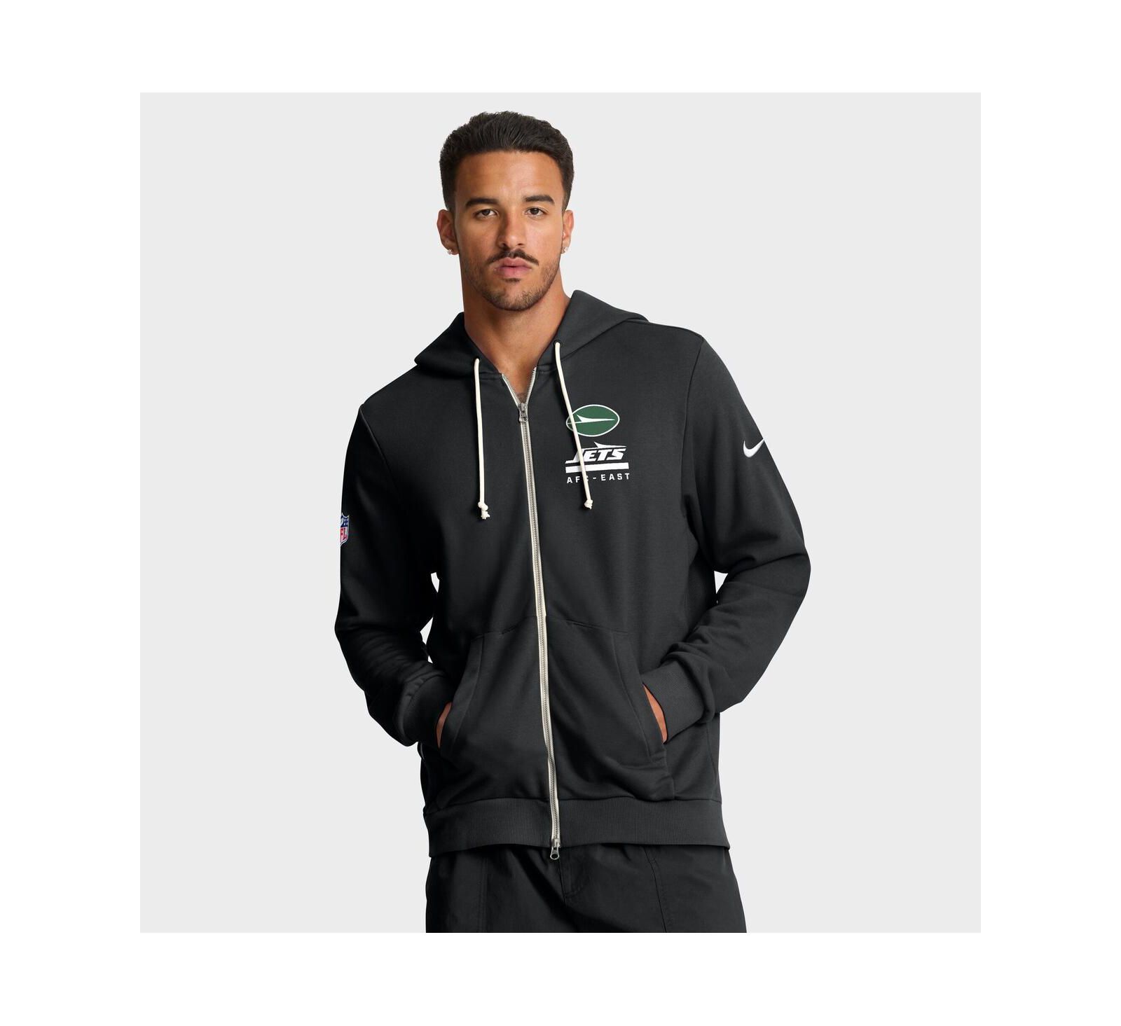 Мужское худи Nike Men's Black New York Jets Sideline Standard Issue Utility Player Dri-FIT Full-Zip Hoodie
