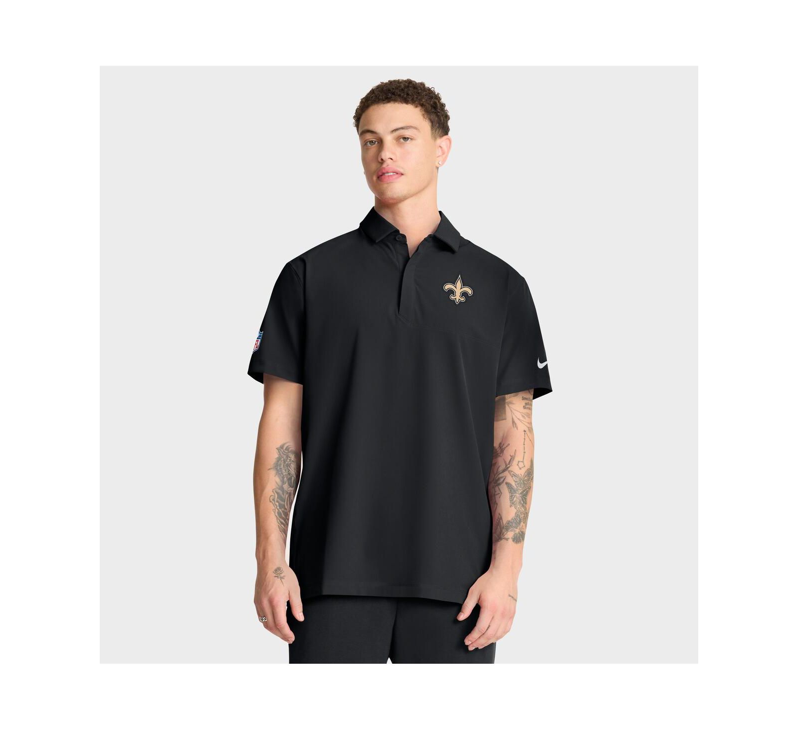 Мужская футболка Nike Black New Orleans Saints Sideline City Pride Woven Performance Polo Shirt