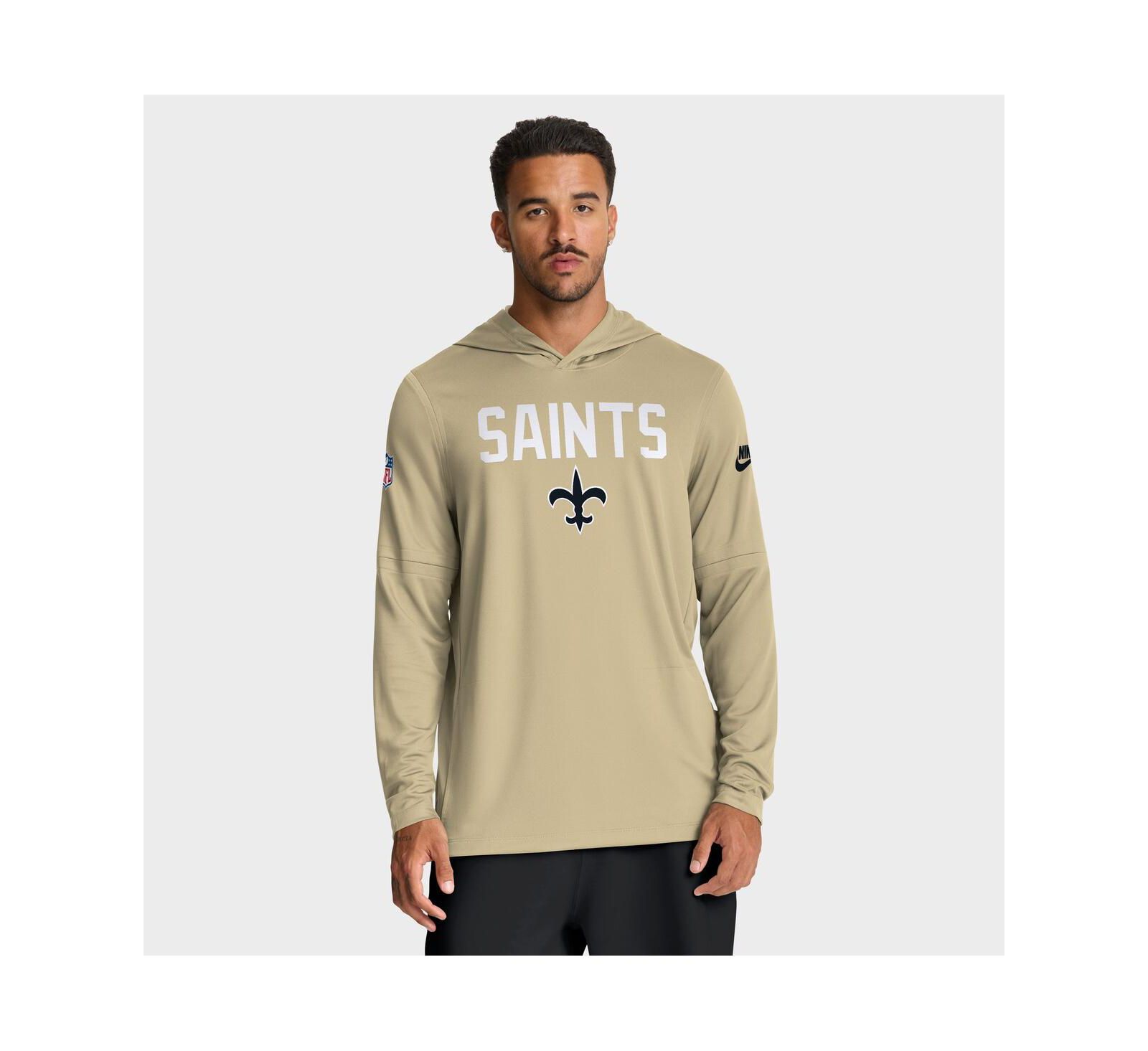 Nike Men's Gold New Orleans Saints Sideline Alt Pack Dri-FIT Lightweight Hooded T-Shirt