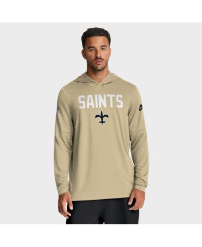 Nike Men's Gold New Orleans Saints Sideline Alt Pack Dri-FIT Lightweight Hooded T-Shirt