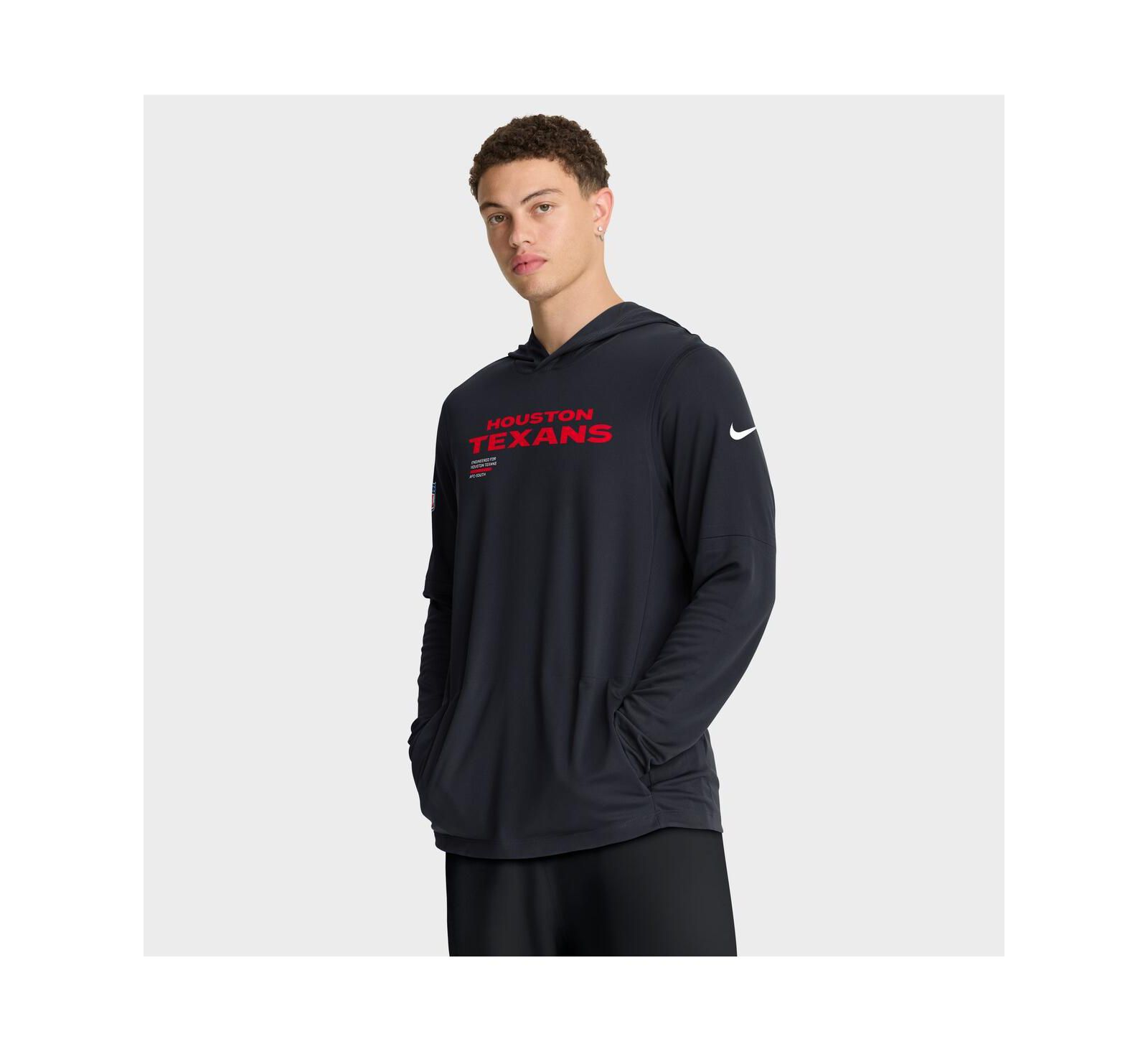 Мужская футболка Nike Red Houston Texans Sideline Pure Fury Long Sleeve