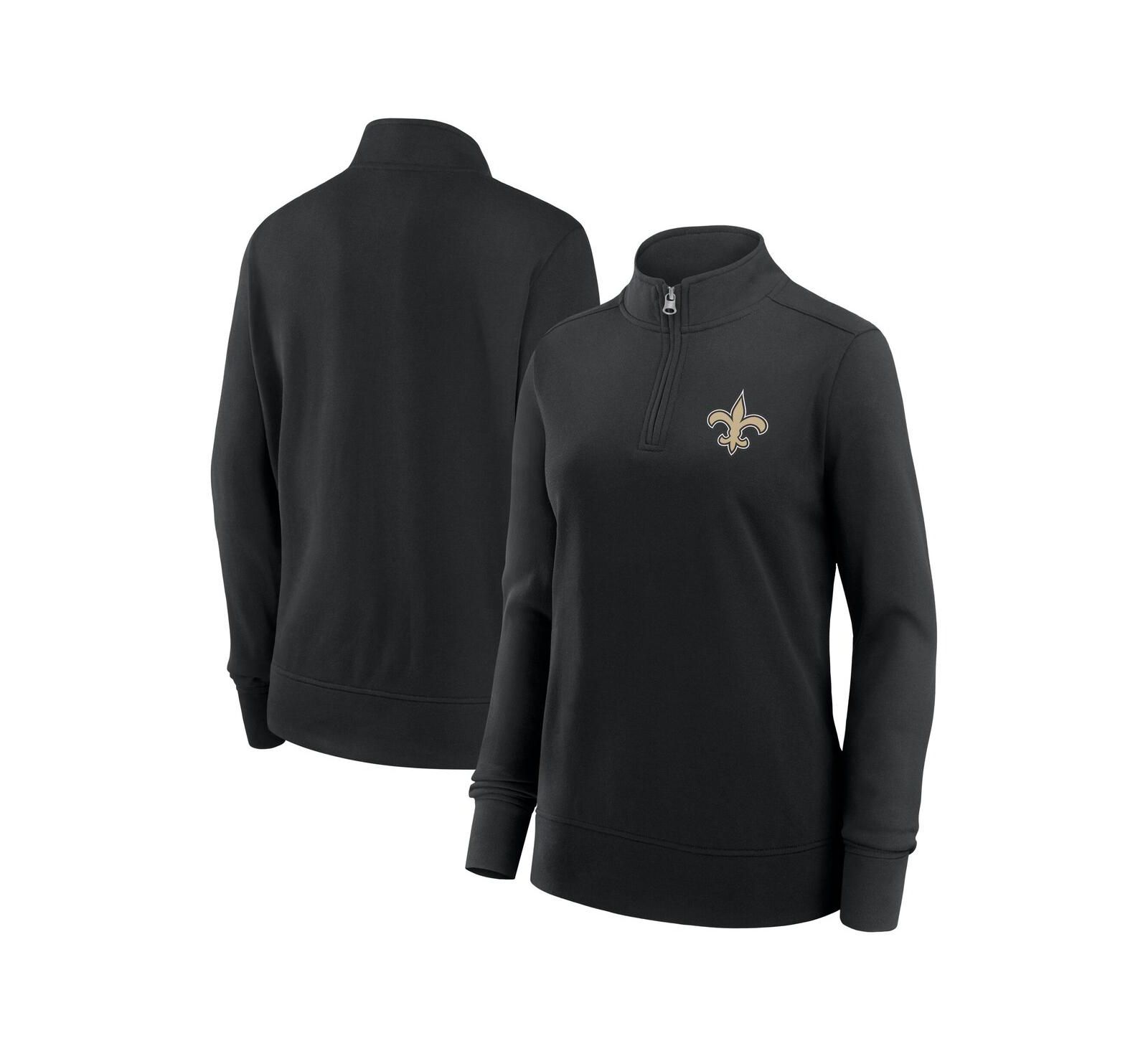 Женская куртка Logo Athletic Black New Orleans Saints Velocity Quarter-Zip