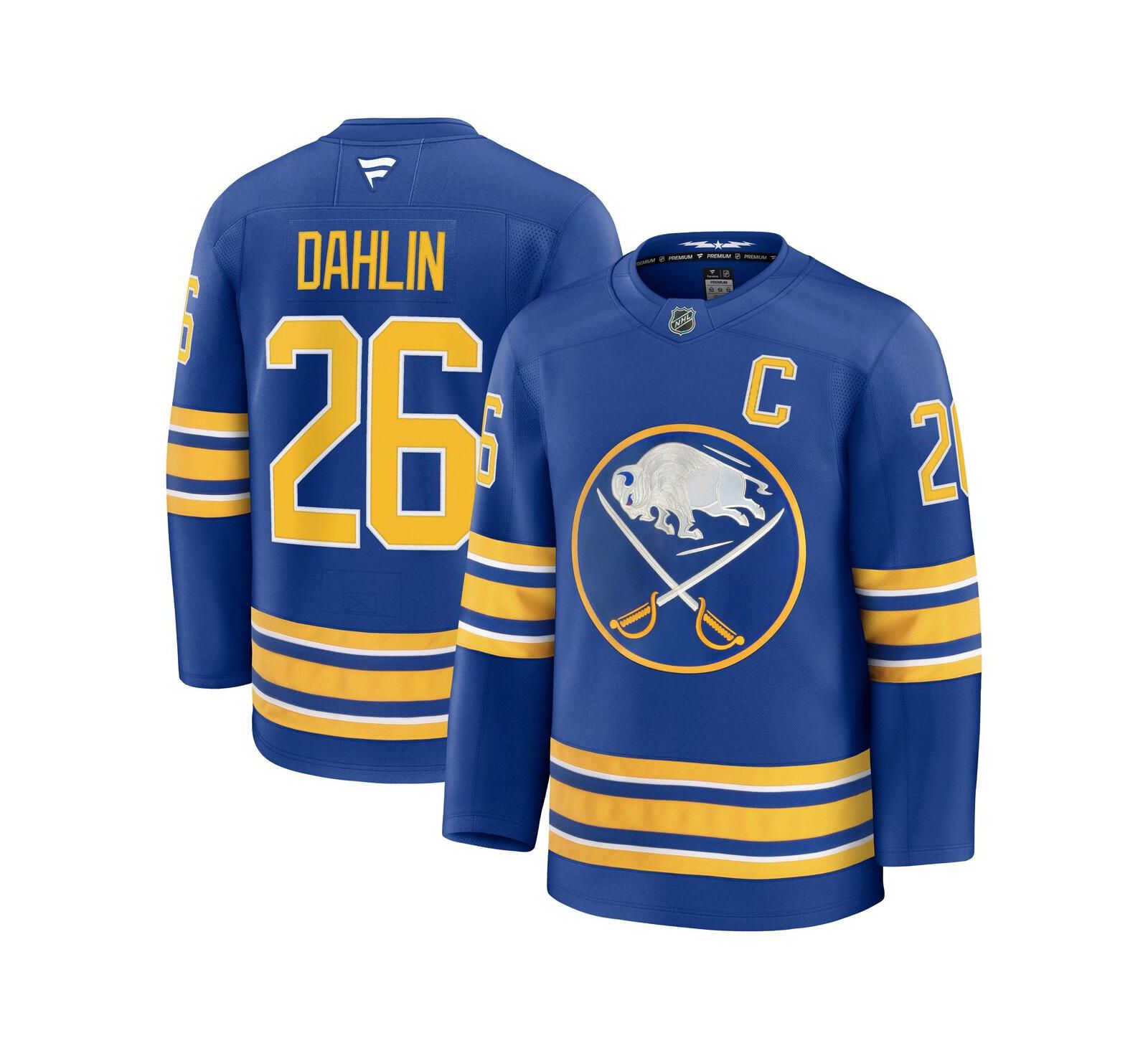 Мужская джерси Fanatics Rasmus Dahlin Buffalo Sabres Premium Captain's Patch