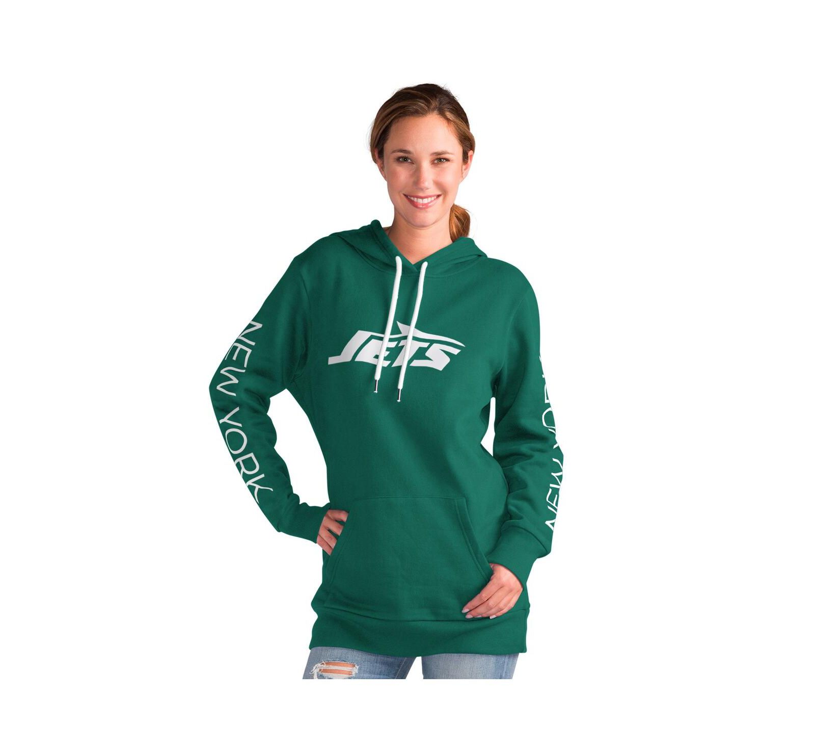 G-III 4Her by Carl Banks Женское зеленое худи с капюшоном New York Jets Extra Inning