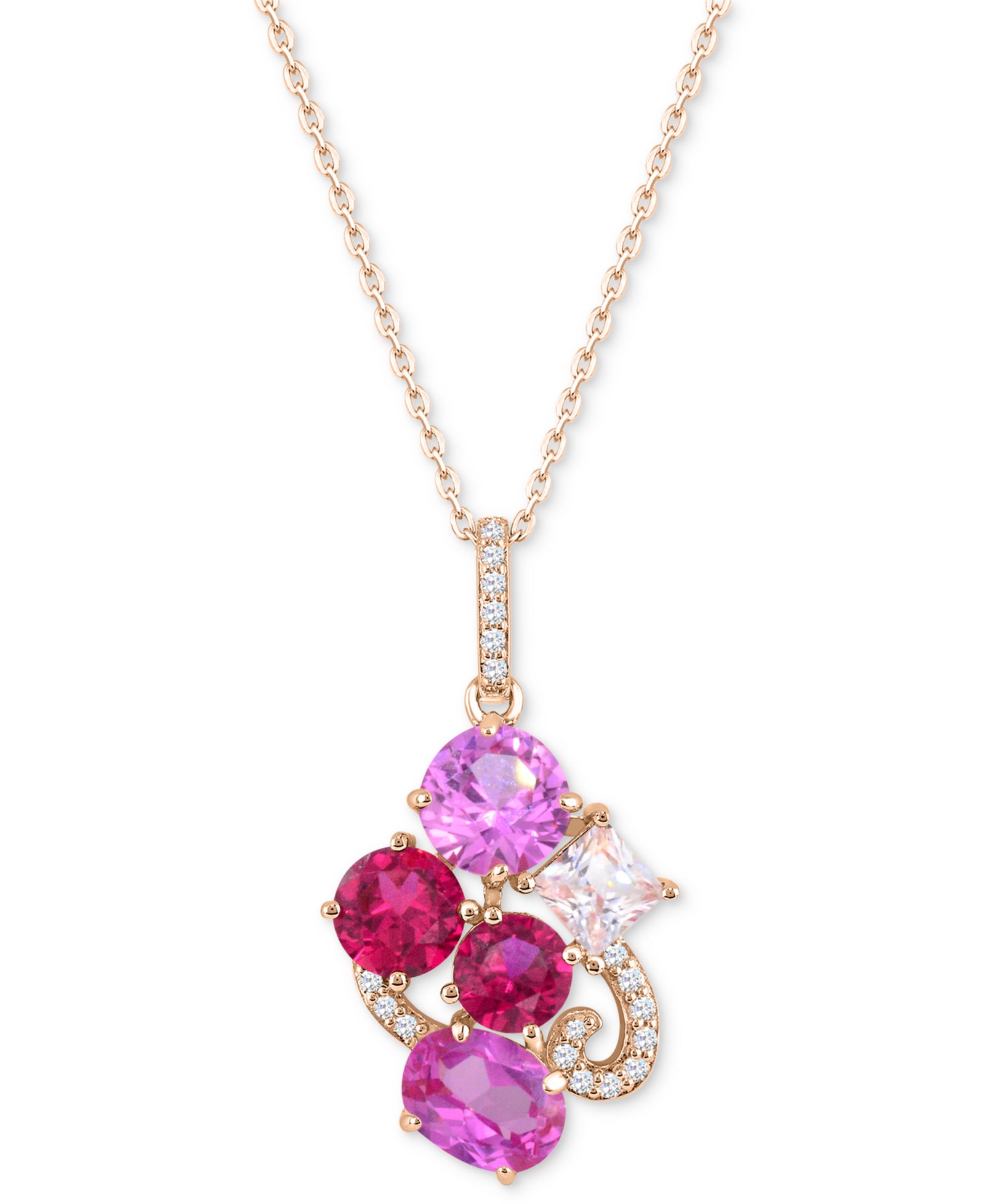 Multi-Gemstone 4-1/2 ct. t.w. Statement Pendant in 14K Gold-Plated Sterling Silver