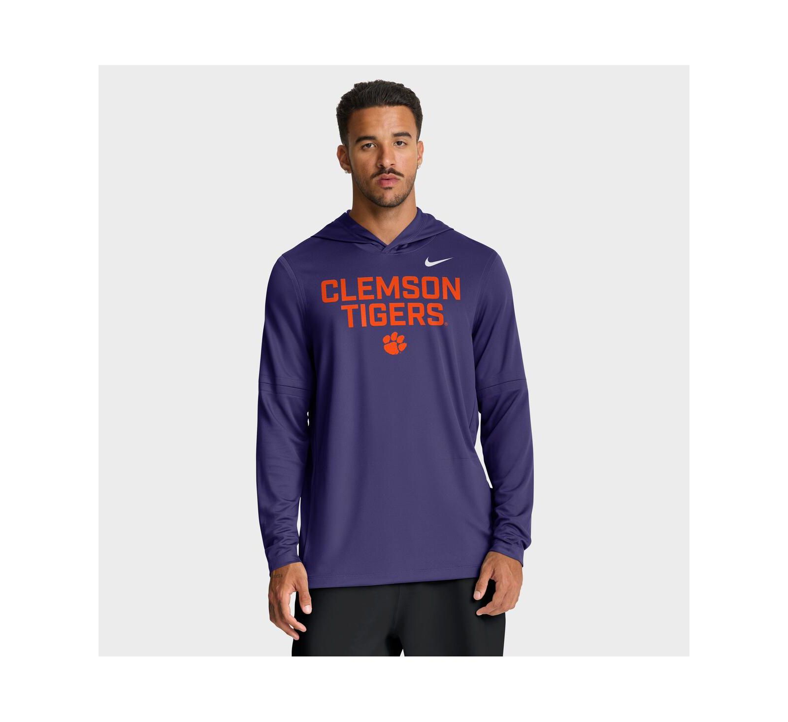 Мужское лонгслив-худи Nike Clemson Tigers 2025 Sideline Performance, Purple