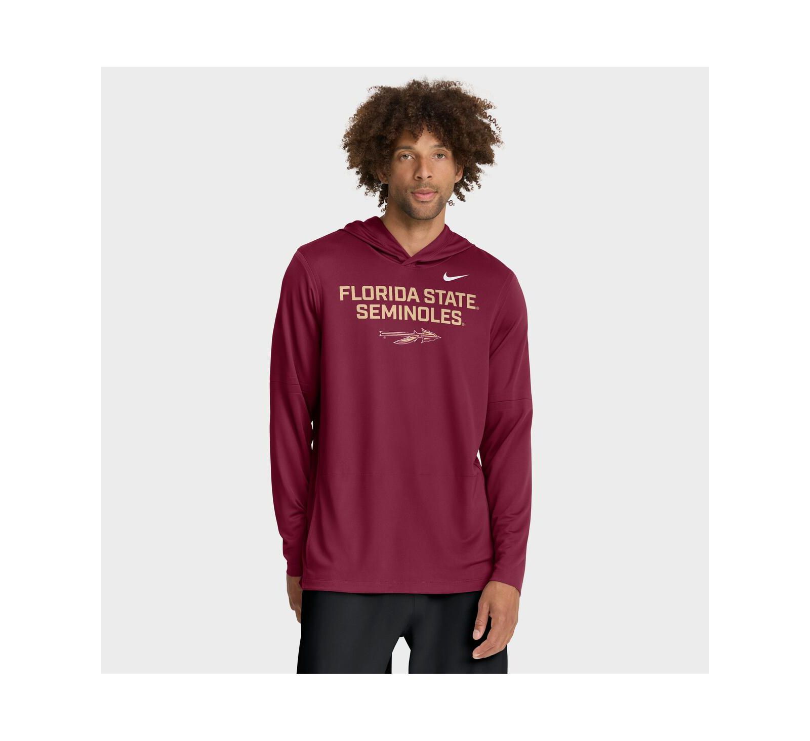 Nike Men's Garnet Florida State Seminoles 2025 Sideline Performance Long Sleeve Hoodie T-Shirt