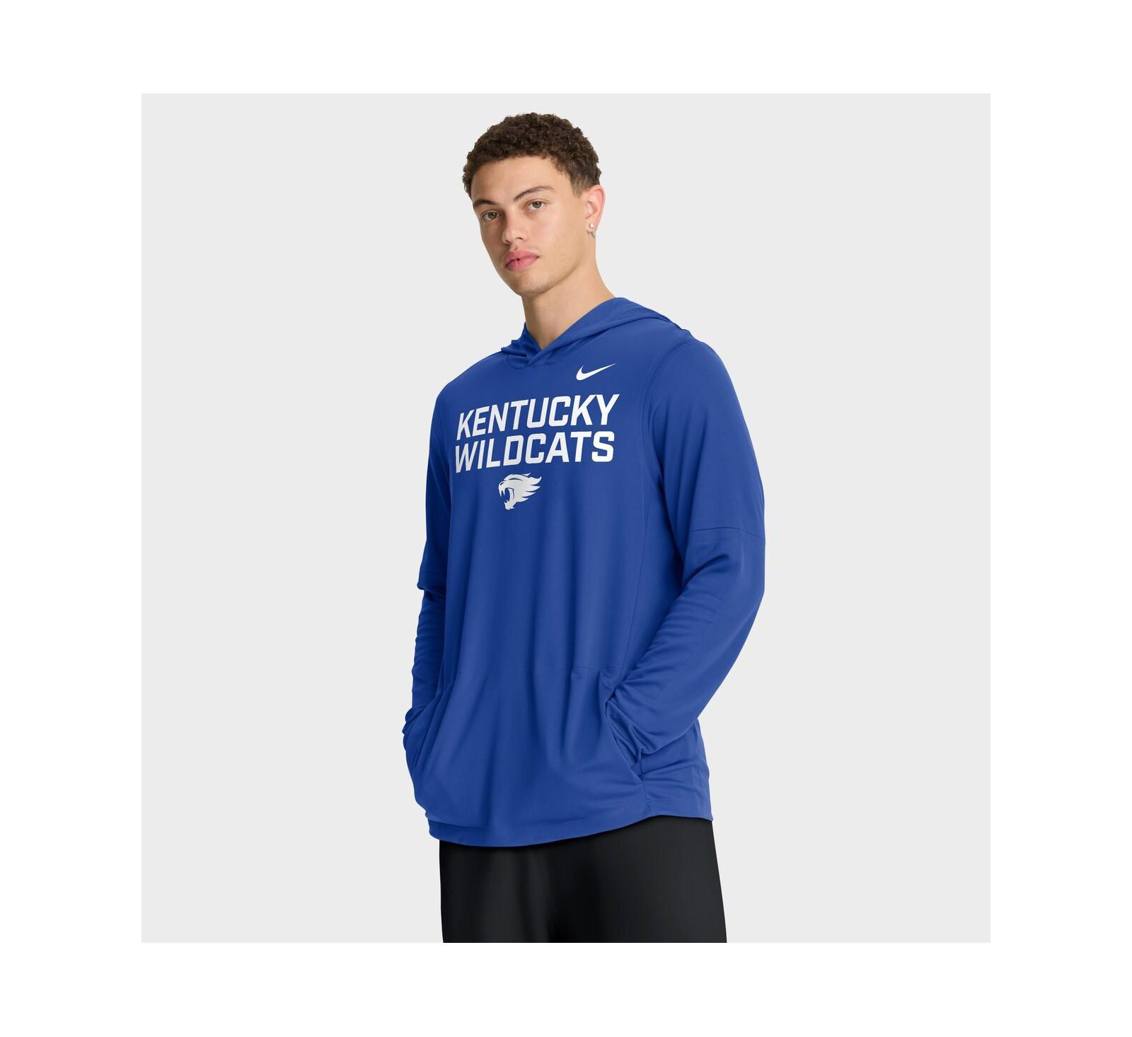 Nike Men's Royal Kentucky Wildcats 2025 Sideline Performance Long Sleeve Hoodie T-Shirt