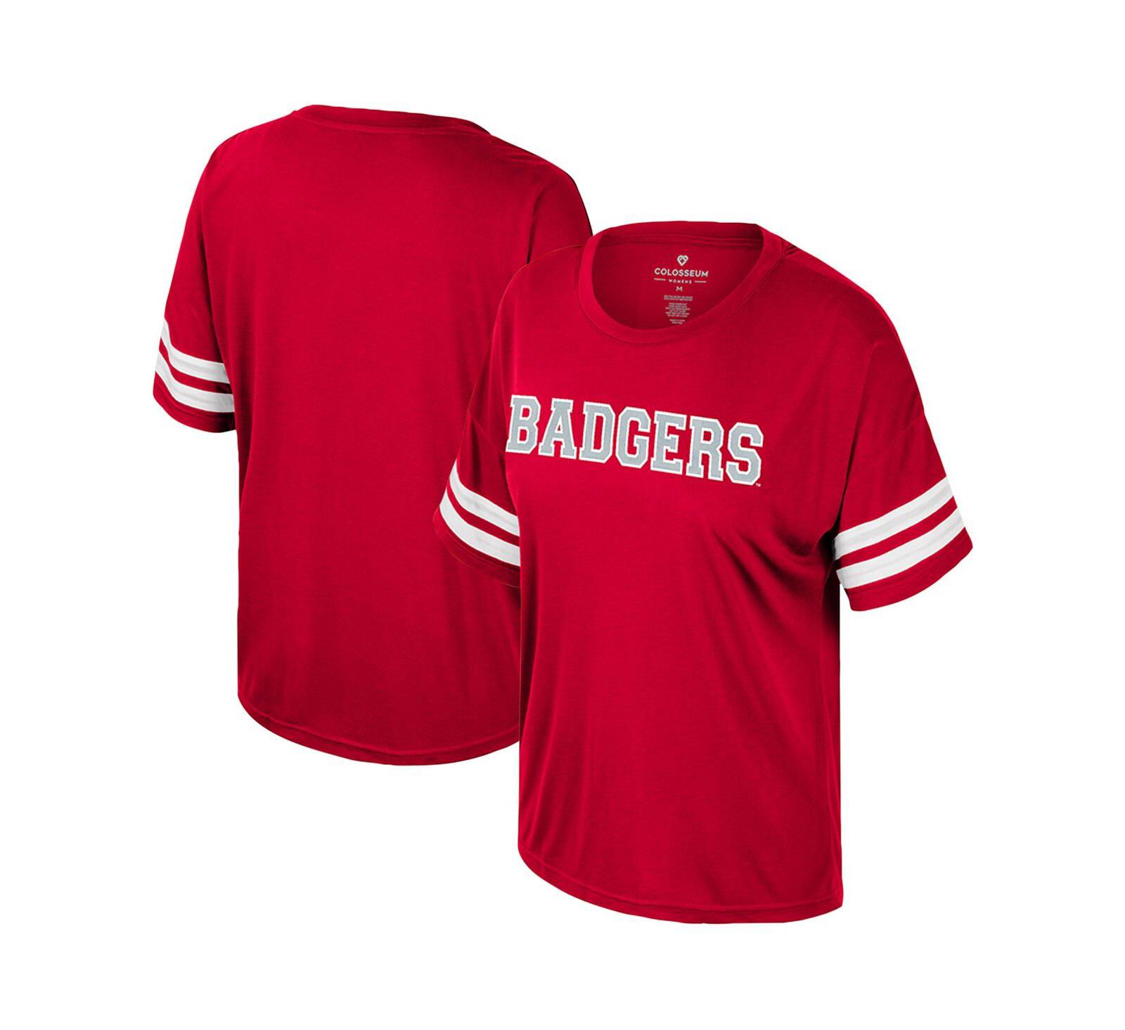 Colosseum Женская футболка Oversized с пайками Wisconsin Badgers Red