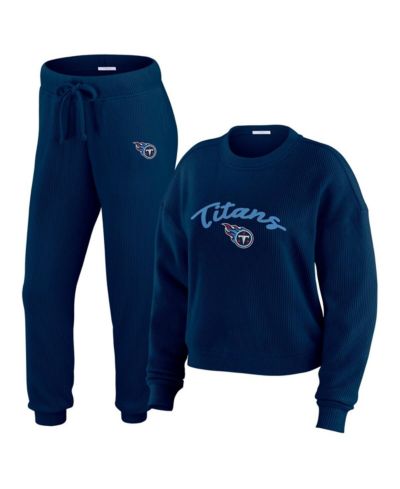 Женский комплект WEAR by Erin Andrews 2-Piece Cream Tennessee Titans Long Sleeve T-Shirt and Pants