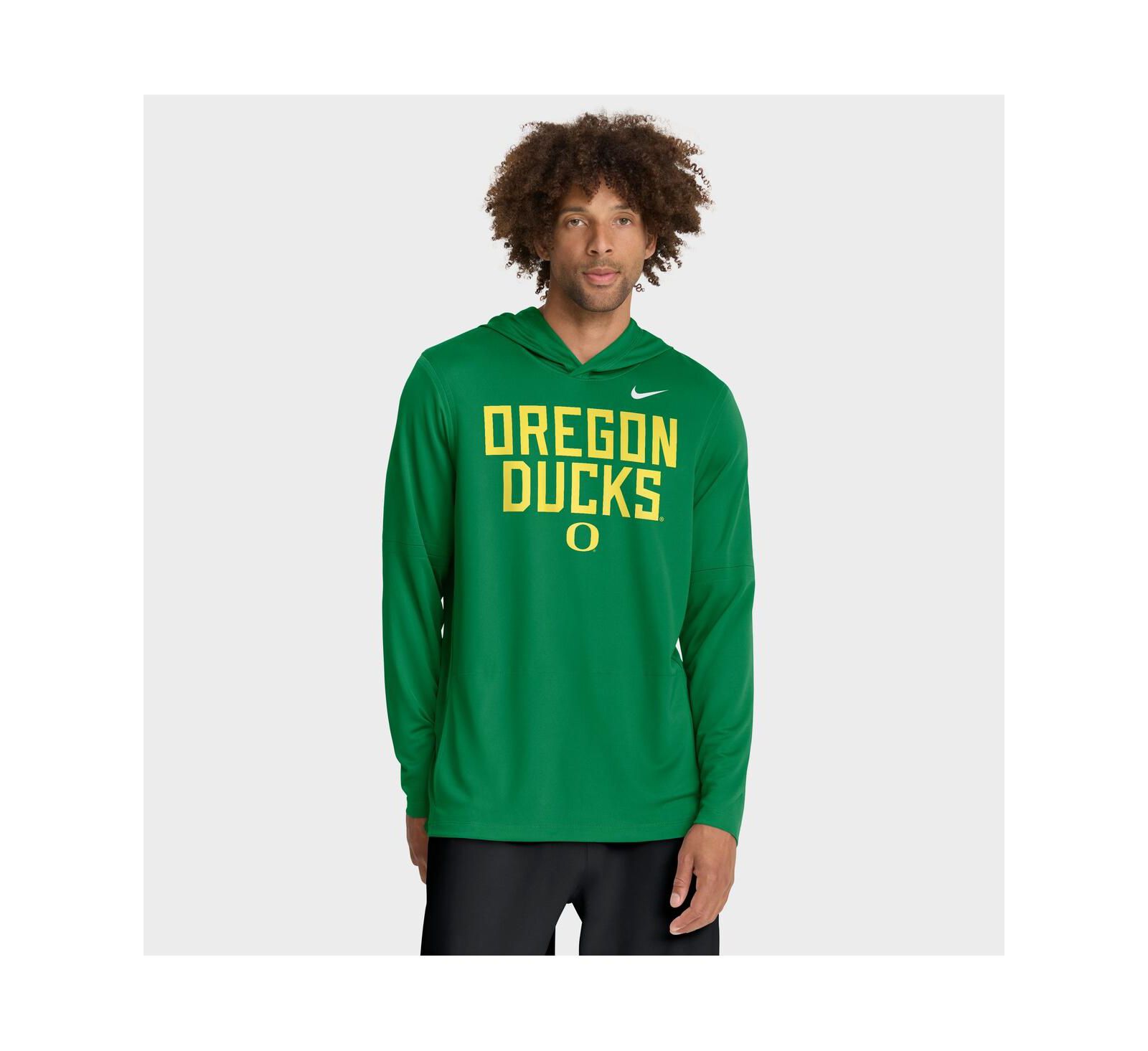 Nike Men's Green Oregon Ducks 2025 Sideline Performance Long Sleeve Hoodie T-Shirt