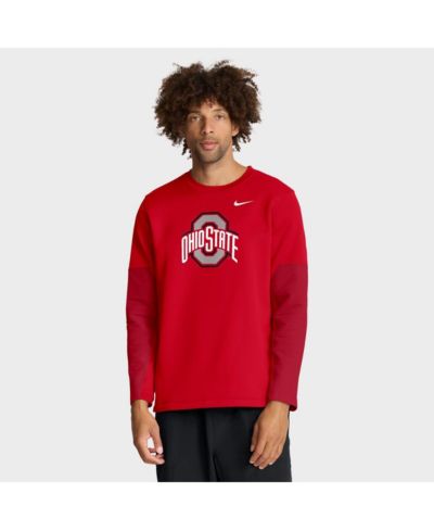 Мужская футболка Nike Scarlet Ohio State Buckeyes 2025 Sideline Coach Performance с длинным рукавом
