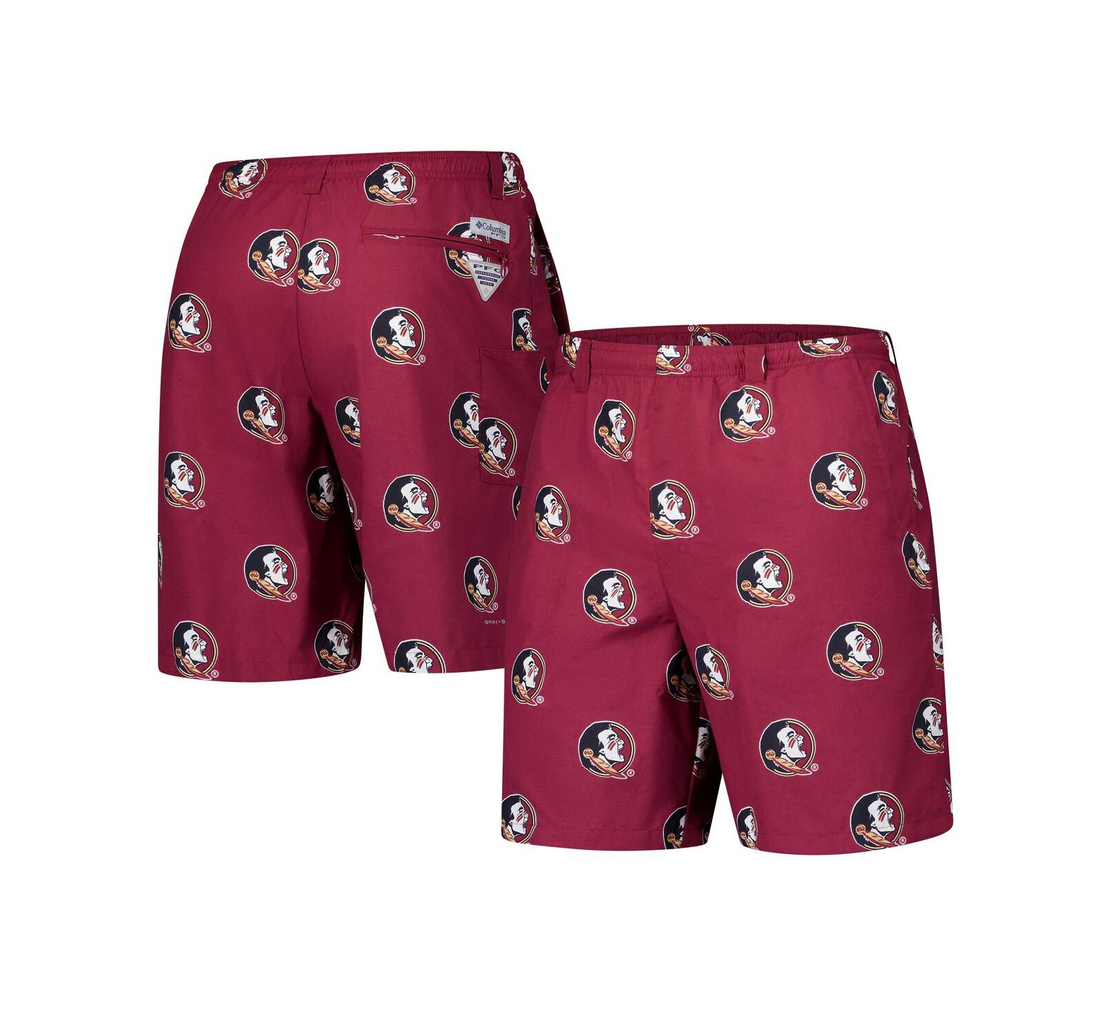 Columbia Men's Garnet Florida State Seminoles PFG Backcast III Omni-Shade Shorts