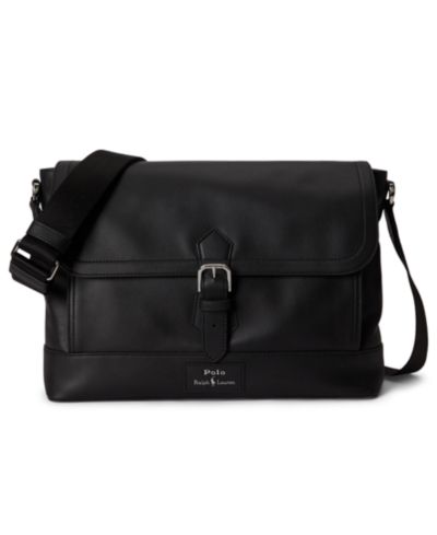 Мужская кожаная сумка Polo Ralph Lauren с наплечным ремнем