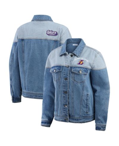 WEAR by Erin Andrews Women's Blue Los Angeles Lakers Full-Button Denim Jacket