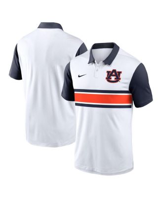 Nike Men's White/Navy Auburn Tigers Primetime Campus Pattern Vapor Performance Polo Shirt