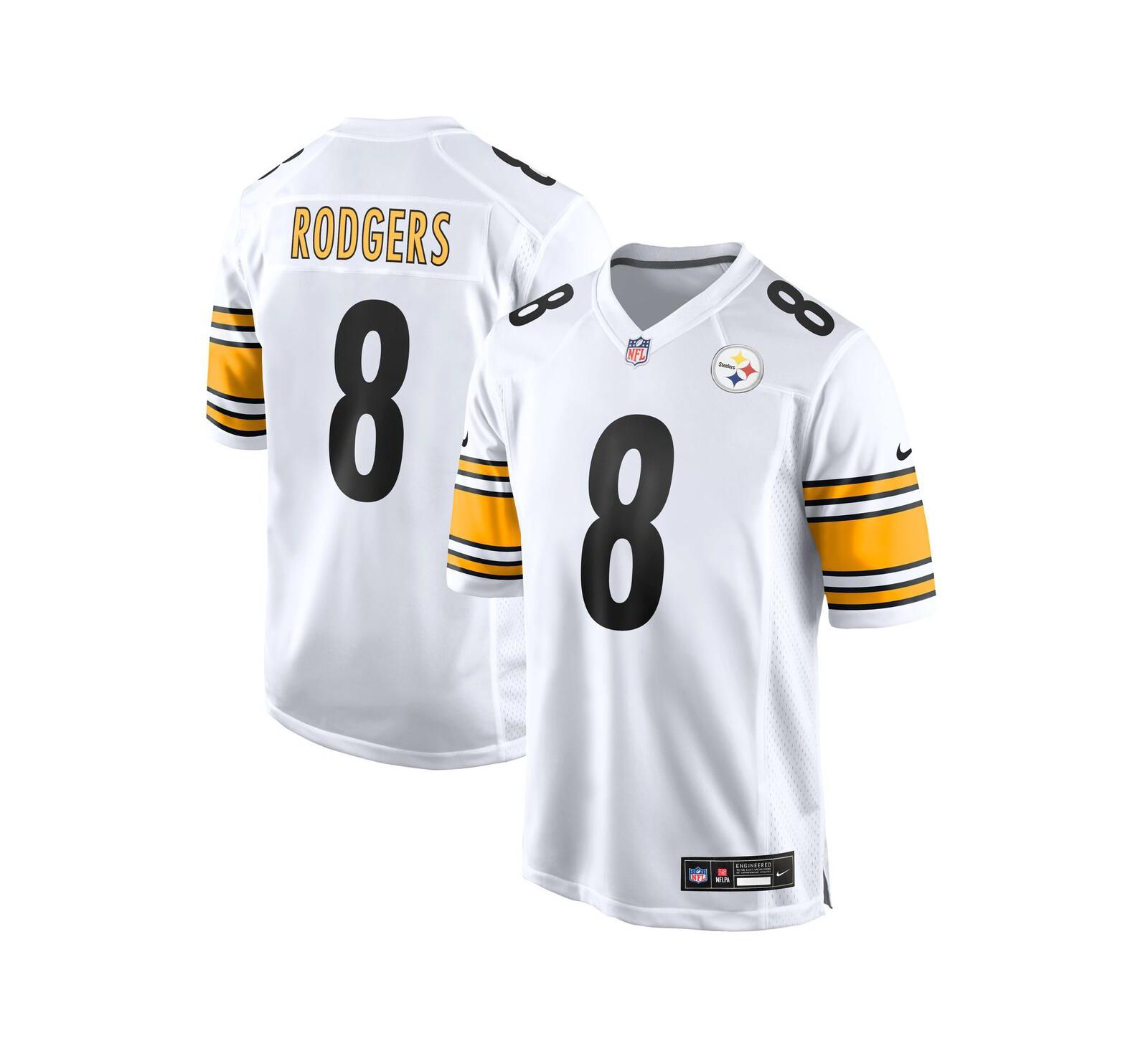 Nike Men's Aaron Rodgers White Pittsburgh Steelers Game Jersey
