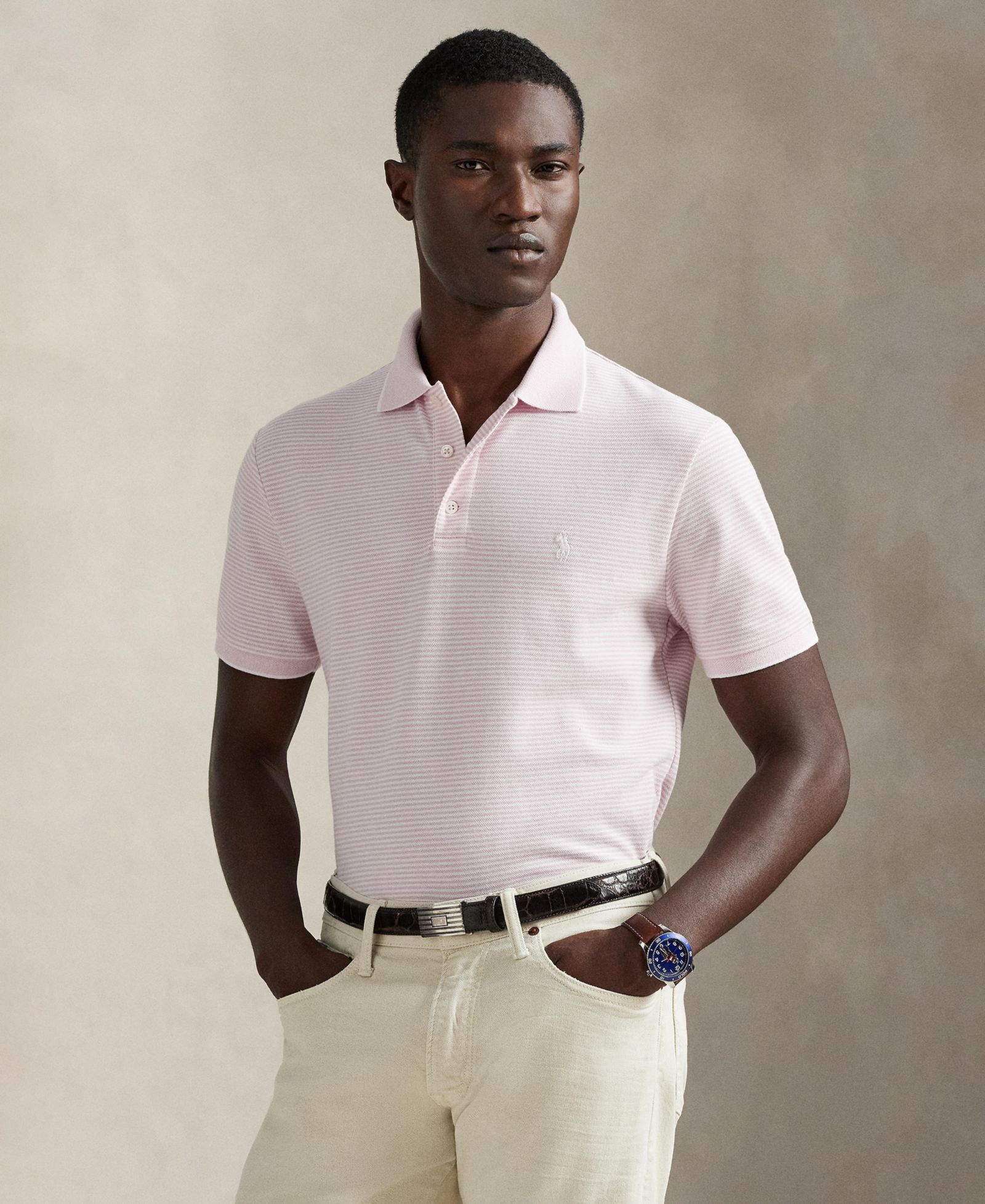 Мужская рубашка Polo Ralph Lauren Striped Stretch Mesh Polo