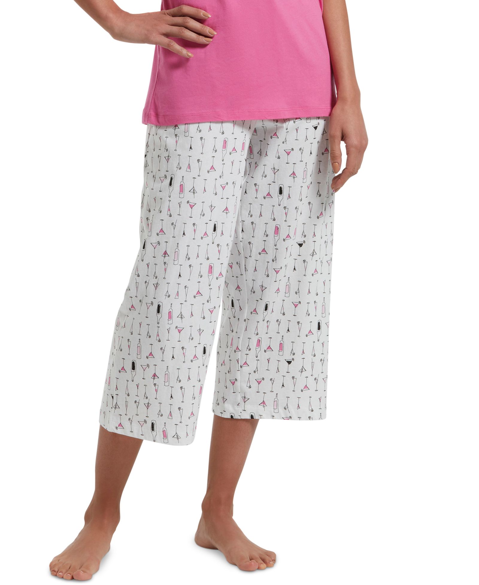 HUE® Women's Sleepwell Printed Knit Capri Pajama Pant Made with Temperature Regulating Technology