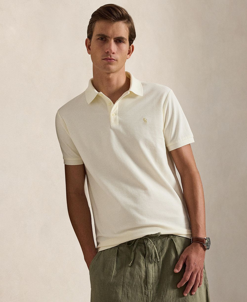 Мужская рубашка-поло Polo Ralph Lauren Custom Slim-Fit из сетки Honeycomb