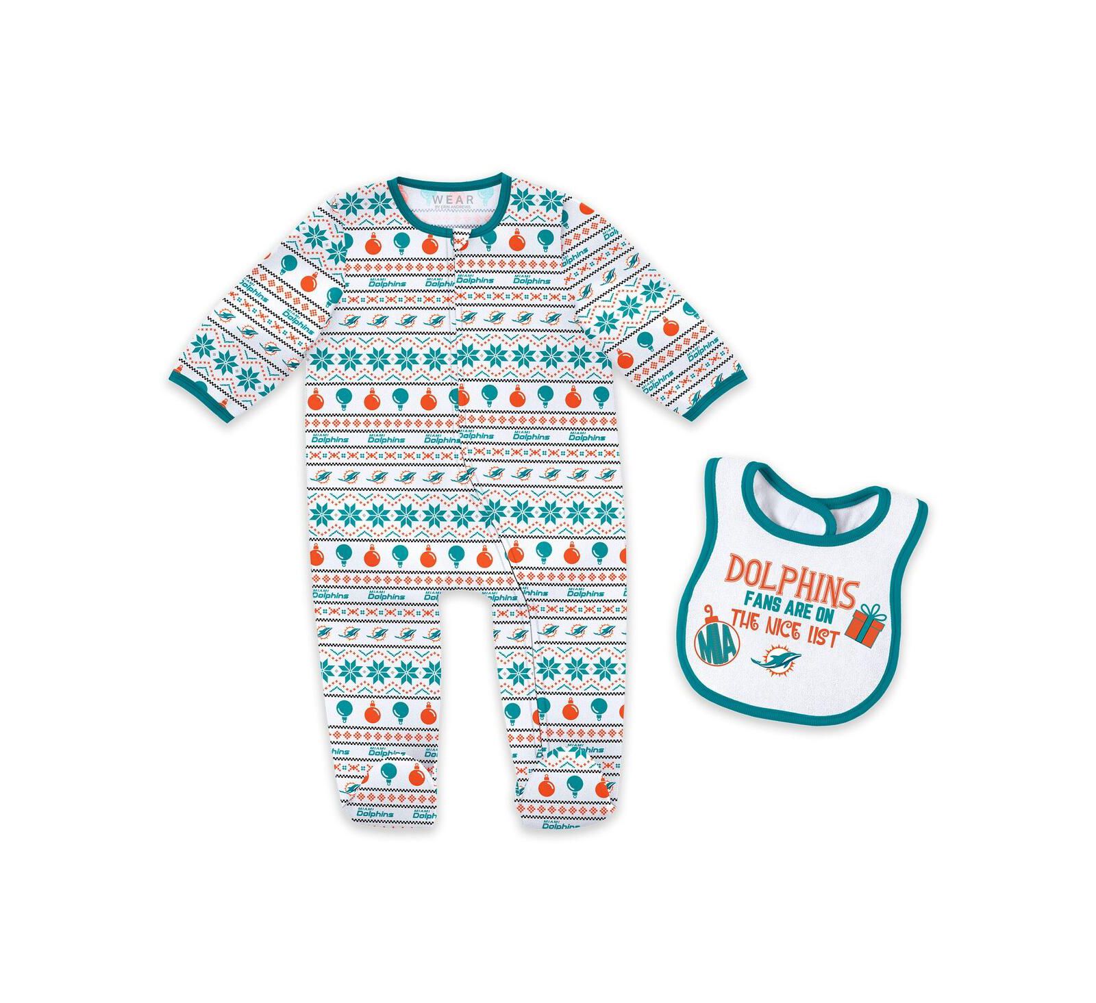 Комплект WEAR by Erin Andrews 2-Piece Miami Dolphins принт, комбинезон и нагрудник