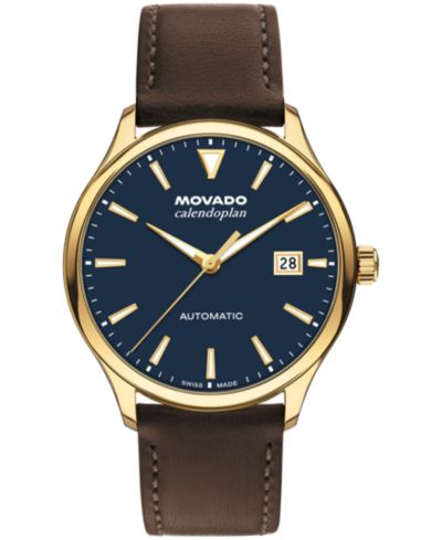 Movado Мужские часы Calendoplan Swiss Automatic Chocolate Leather, 40mm