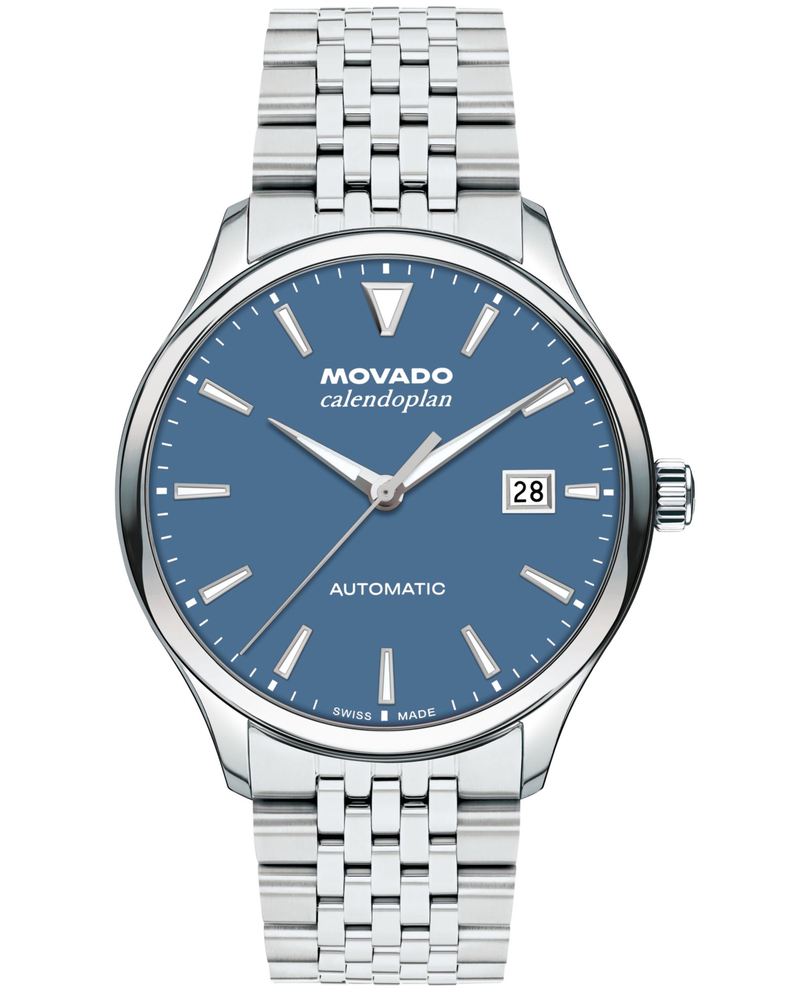 Movado Men's Calendoplan Swiss Automatic Stainless Steel Watch, 40mm