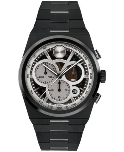 Мужские часы Movado Bold Quest, кварцевые, черная сталь, 40mm