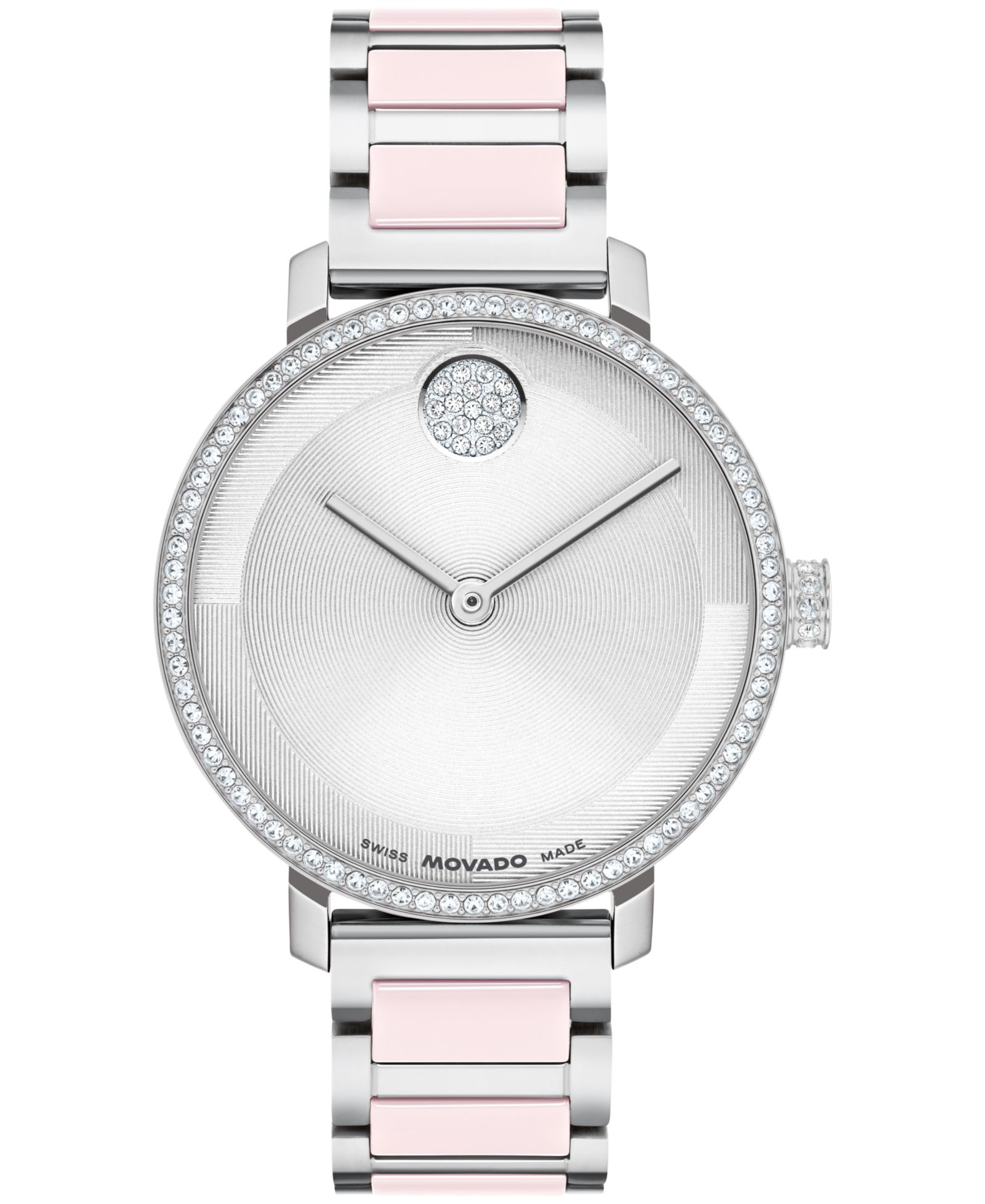 Movado Женские Bold Evolution 2.0 Swiss Quartz Stainless Steel Blush Ceramic часы, 34mm