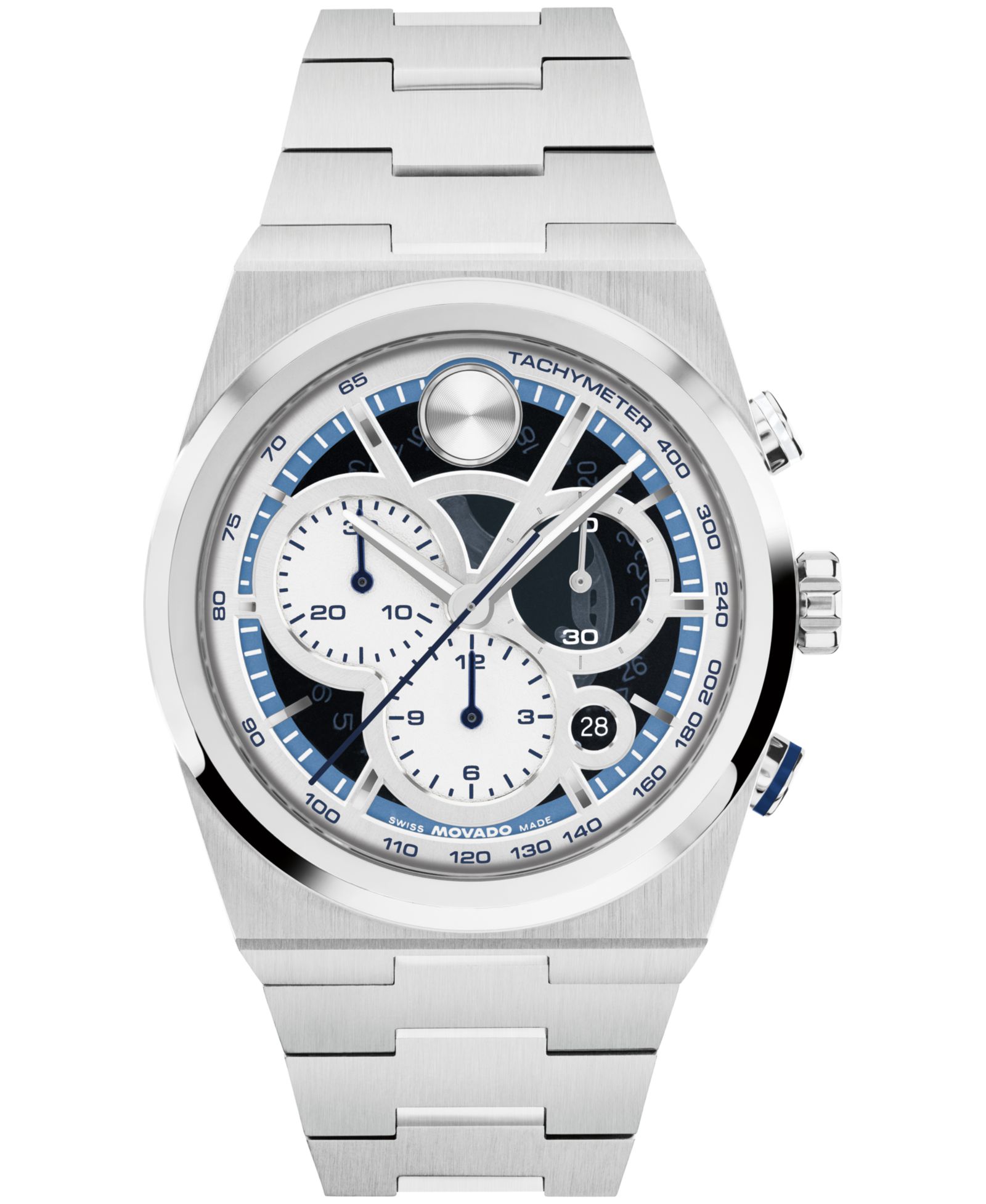 часы Movado Мужские Bold Quest Swiss Quartz Chrono из нержавеющей стали, 40mm
