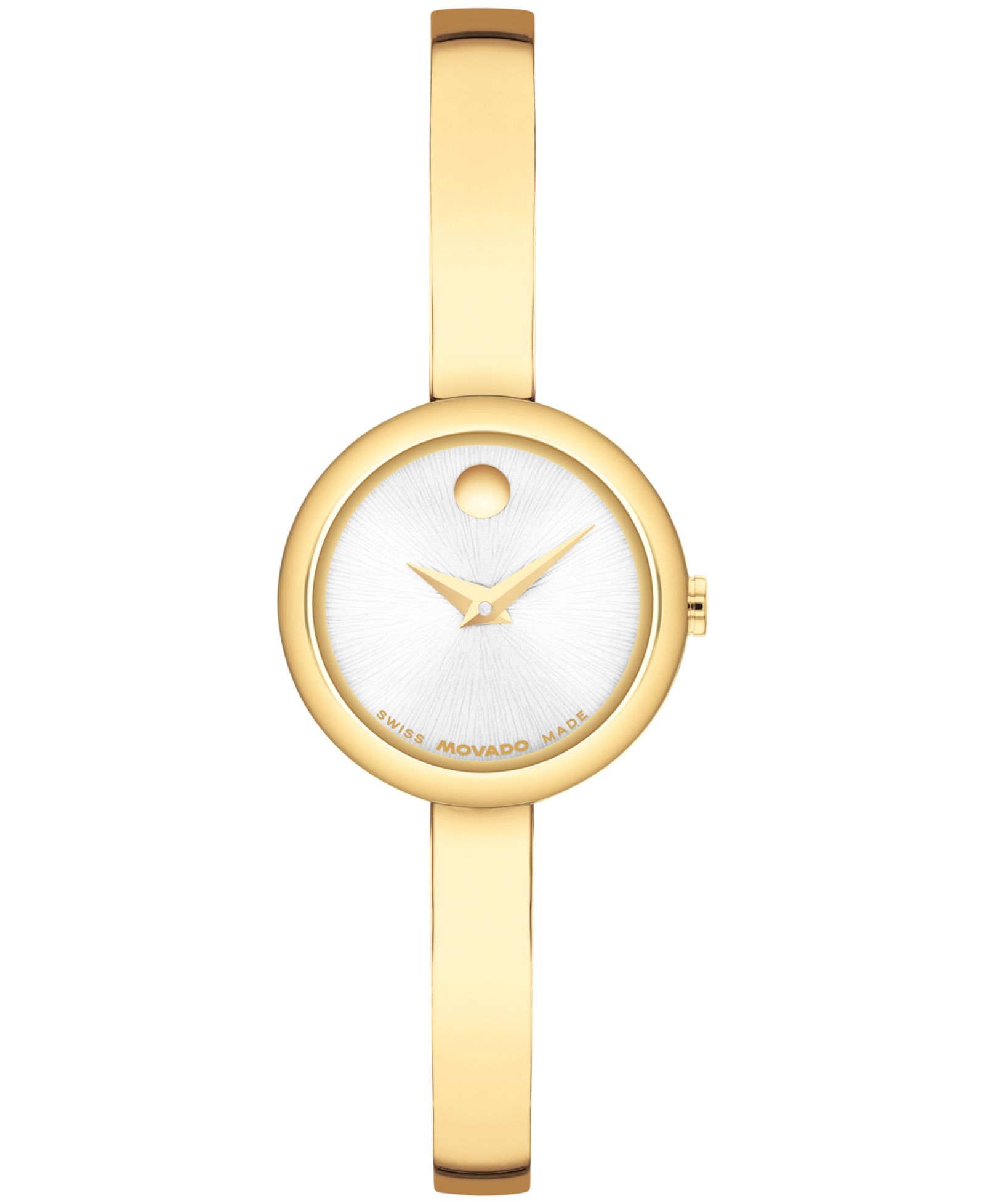 Movado Женские часы Museum Bangle Round Swiss Quartz Light Yellow Steel, 21.50mm