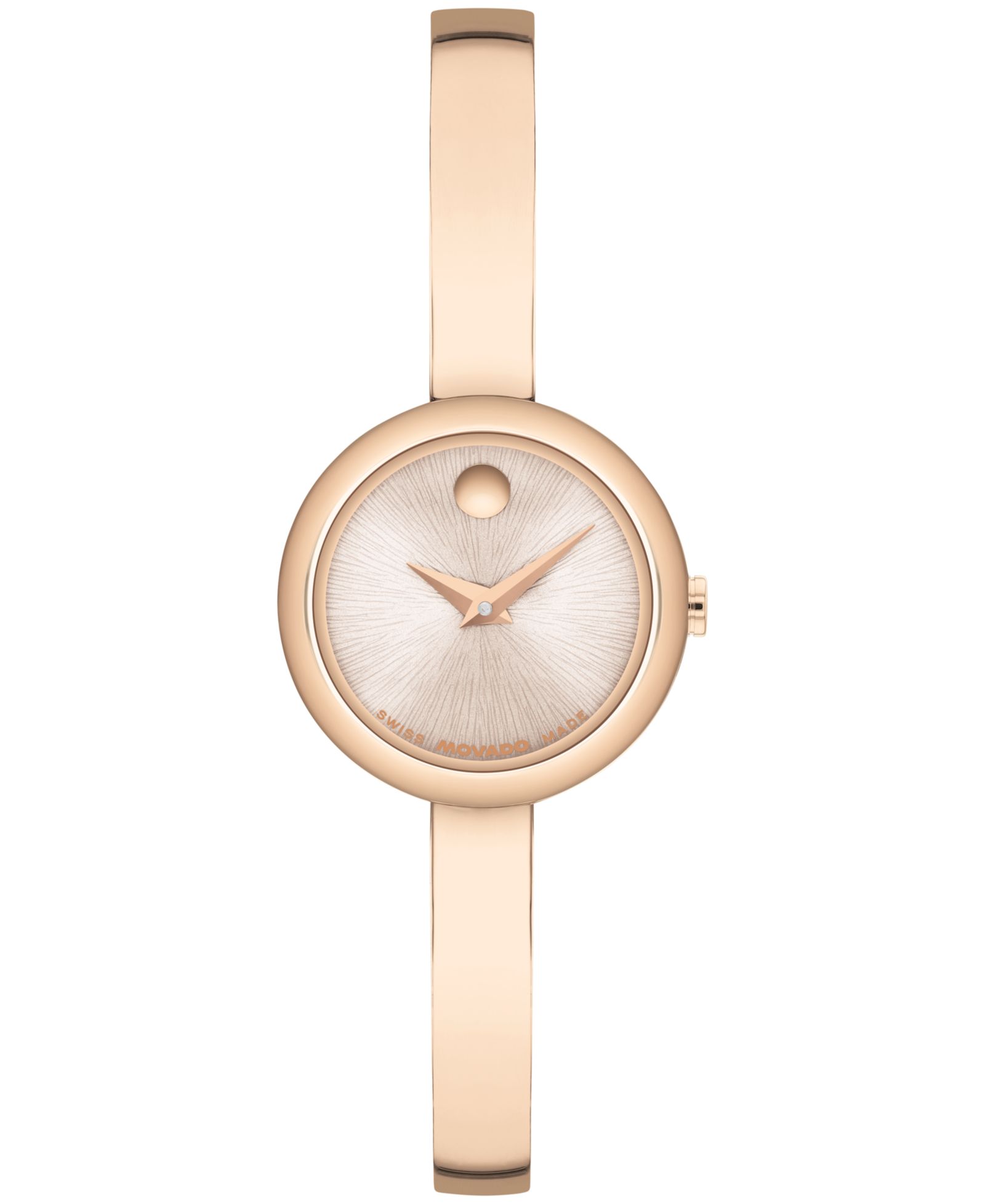 Movado Women's Museum Bangle Round Swiss Quartz Mid Rose Watch, 21.50mm