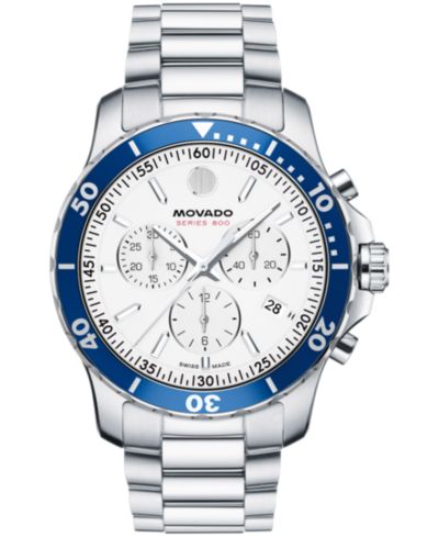 Movado Men's Series 800 Swiss Quartz Chrono Performance Stainless Steel Watch, 42mm