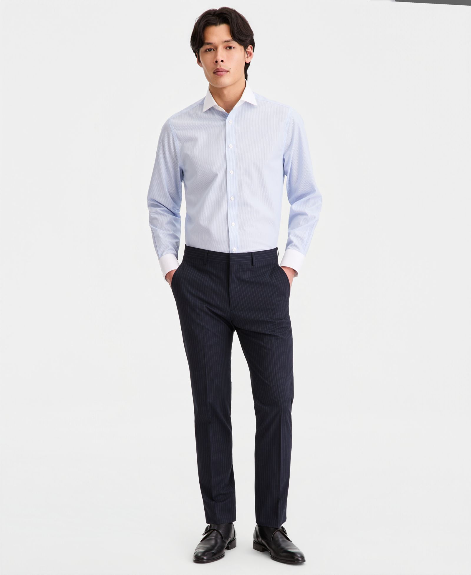 Kenneth Cole Reaction Men's Slim-Fit Techni-Cole Pinstripe Suit Separate Pants