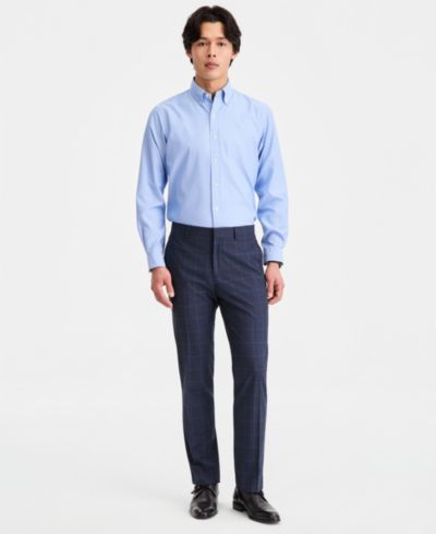 Kenneth Cole Reaction Мужские брюки костюмные Slim-Fit Techni-Cole с узором Windowpane