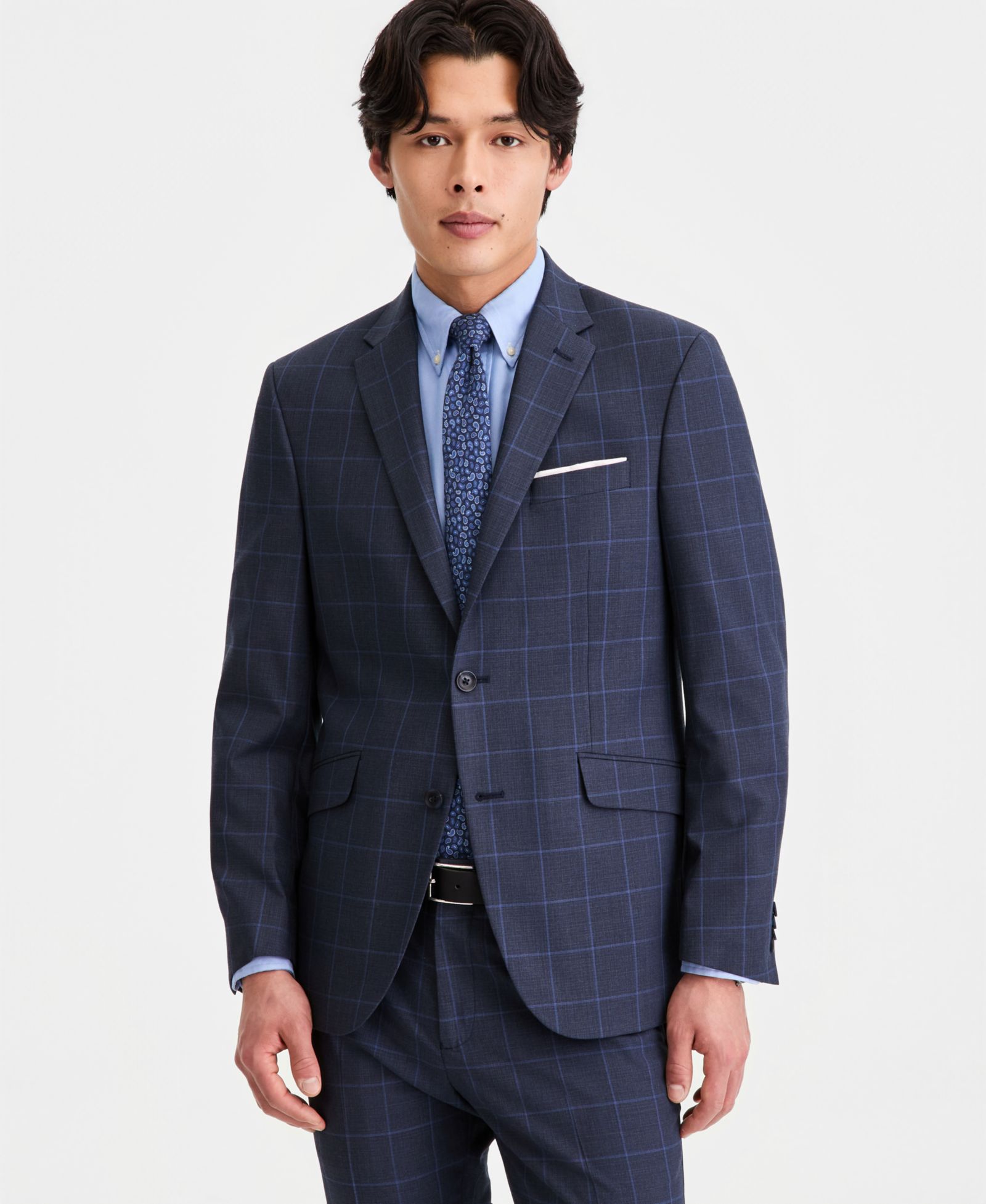 Мужской пиджак Kenneth Cole Reaction Windowpane Slim-Fit Techni-Cole Suit Separates