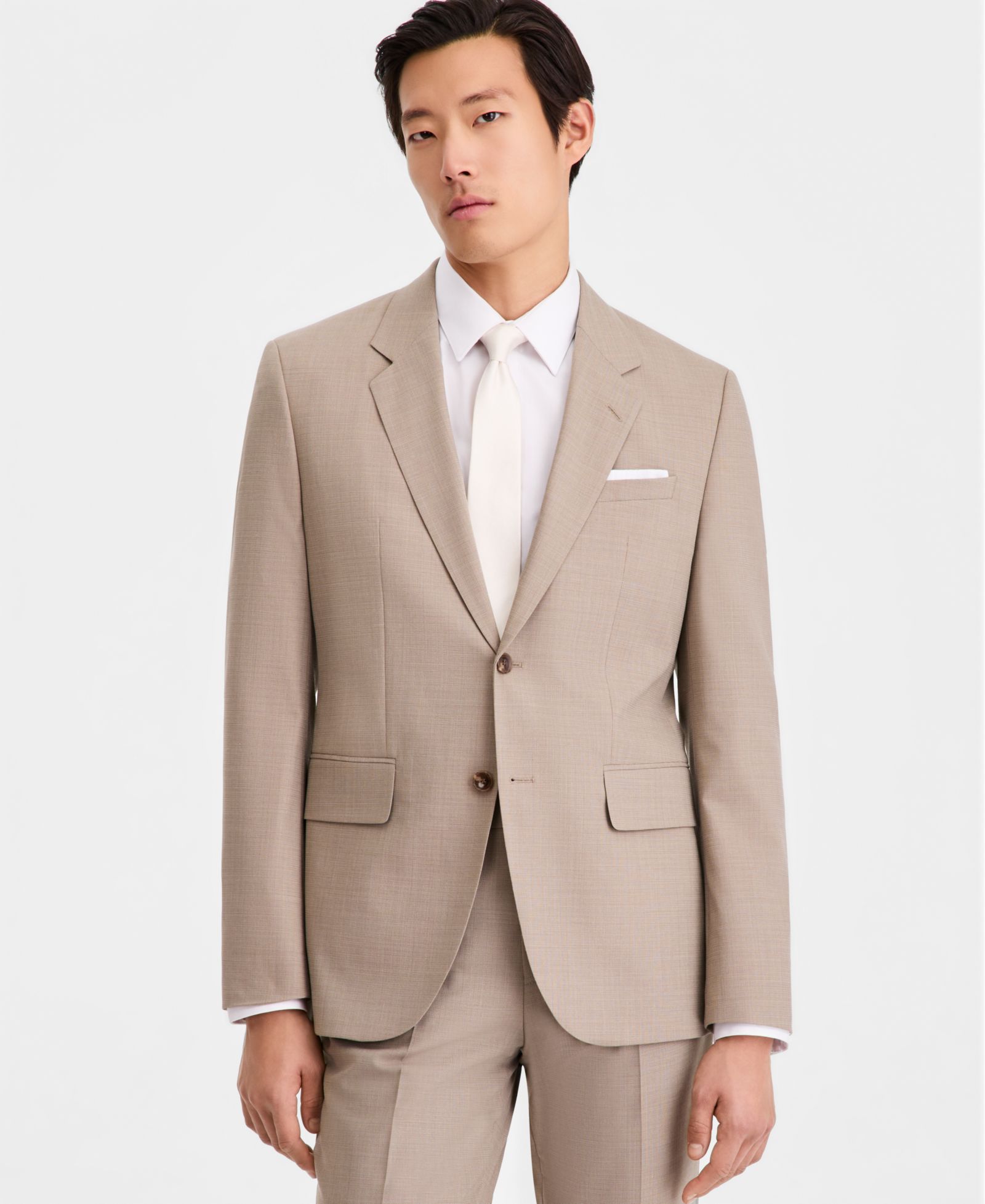 Men's Tan Modern-Fit Suit Jacket