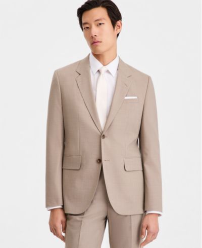 Men's Tan Modern-Fit Suit Jacket