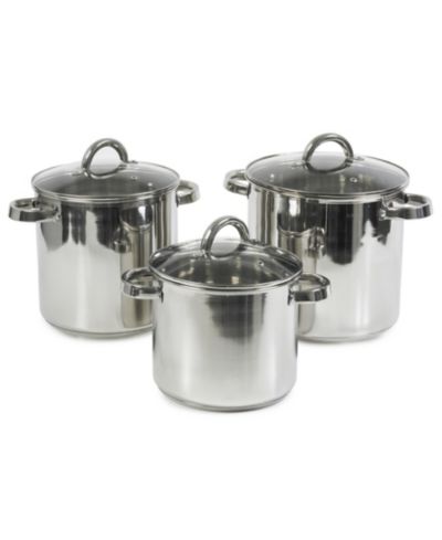 Набор кастрюль из нержавеющей стали Sedona Kitchen, 3-Pc. Stock Pot Set