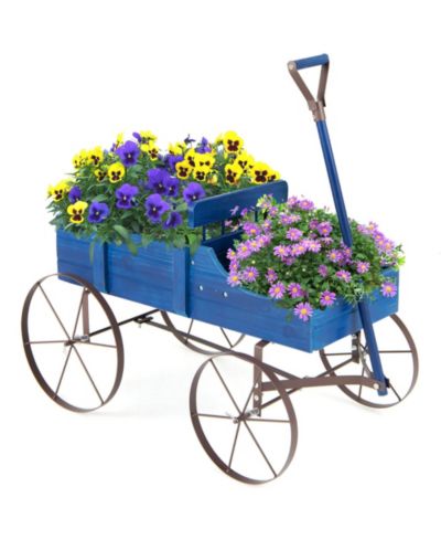 Садовая тележка-клумба Gymax Wooden Garden Planter