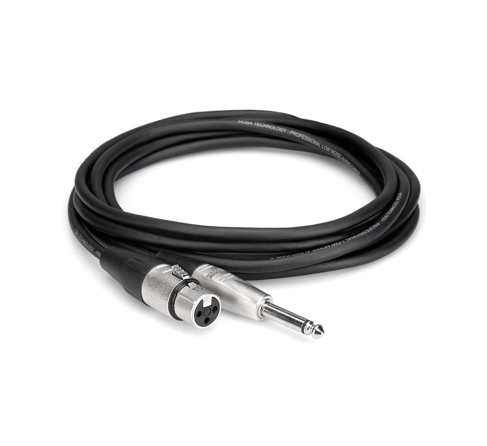 Аудиокабель Hosa Technology 15', несимметричный, XLR female 3-pin к 1/4" TS male