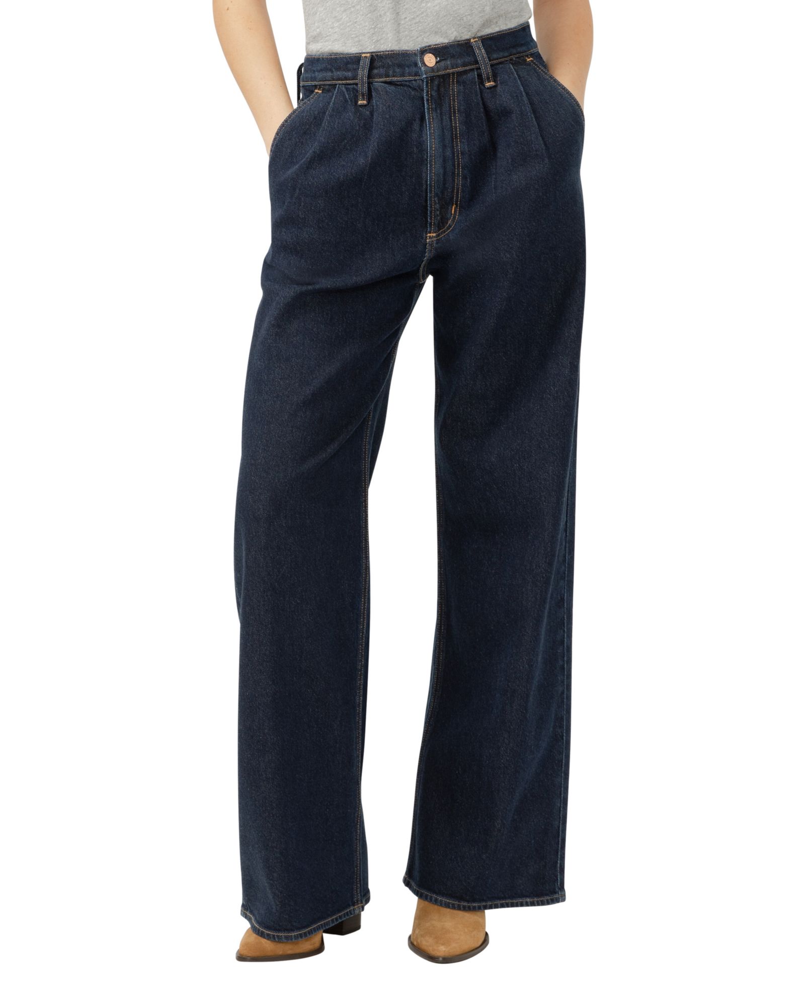 Женские джинсы Silver Jeans Co. High Rise Pleated Denim Trouser Leg