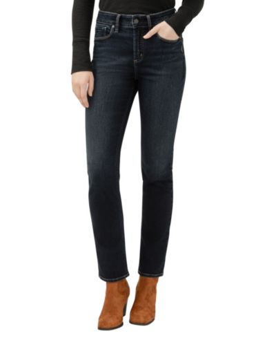 Silver Jeans Co. Women's Avery High Rise Curvy Fit Straight Leg Jeans