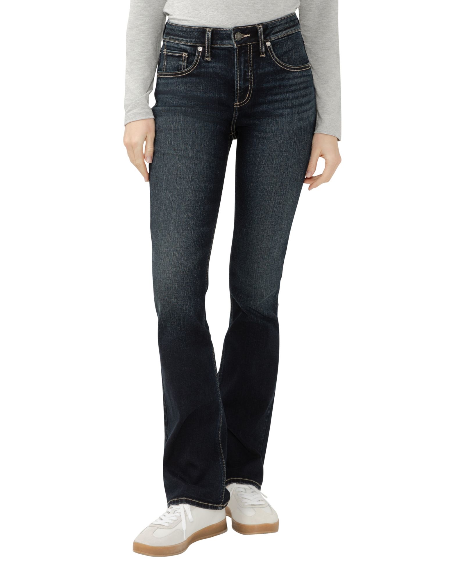 Женские джинсы Silver Jeans Co. Avery с высокой посадкой Curvy Fit Slim Bootcut
